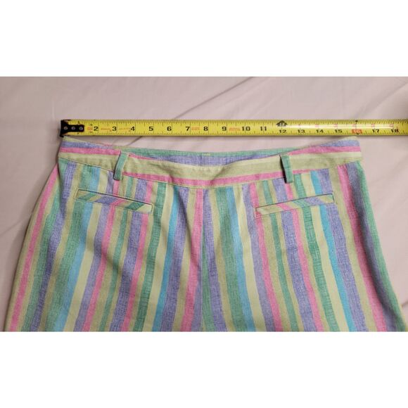 Retro Striped Capri Cropped Ankle Pants Size 10 by Sigred Olsen Sport Summer - Picture 5 of 5